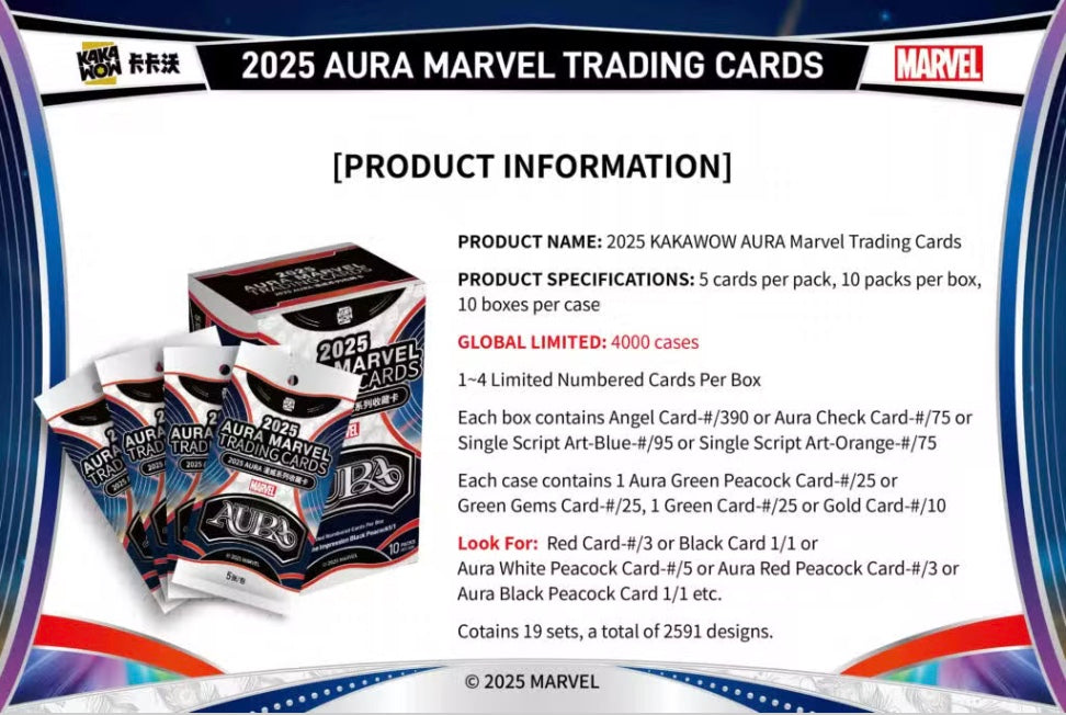 Marvel Aura Kakawow 2025 Display Card Box Sealed