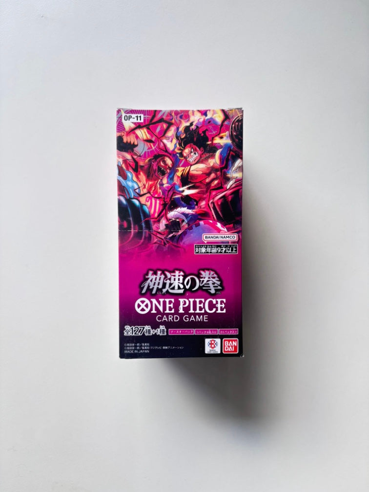 OnePiece A Fist of Divine Speed OP-11 JAP Booster Box Bandai Display Card Box Sealed Japanese
