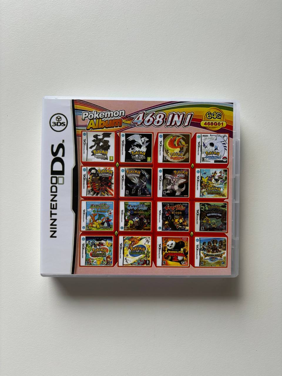 Nintendo ds 3ds factory multigame 468 in 1 pokemon albulm cartridge