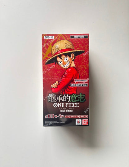 OnePiece Carrying On His Will OPC-13 Bandai Display Card Box Sealed Chinese