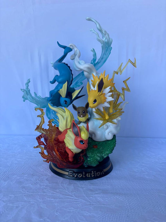 Pokemon Eevee Evolutions Jolteon Vaporeon Flareon Action Figure Statue 25cm