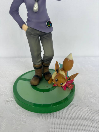 Pokemon Blue Oak And Eevee Action Figure Statue 19cm