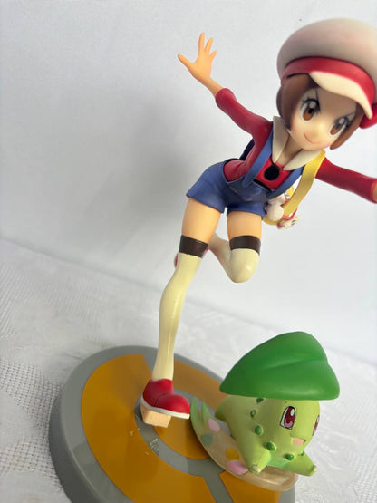 Pokemon Lyra And Chikorita Action Figure Statue 19cm