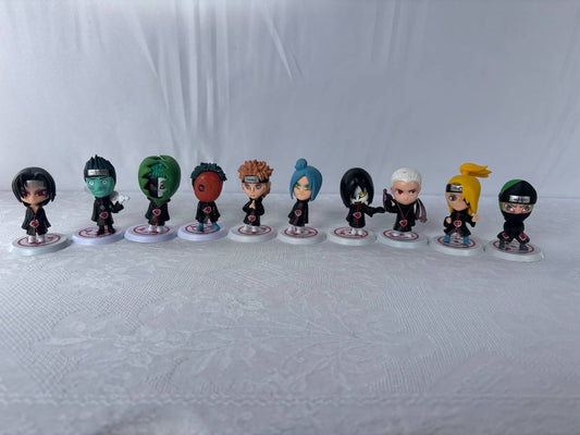 Naruto Akatsuki Set 10 Mini Action Figure Statue 10cm